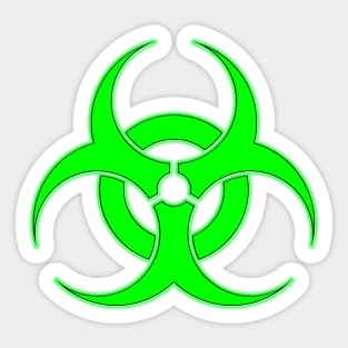 Neon Green Biohazard Sign Sticker